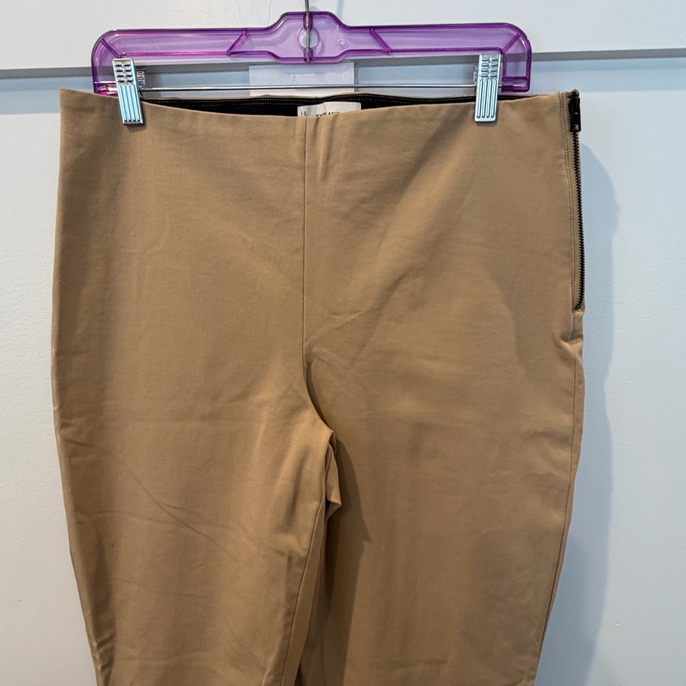 Everlane Women's Bi-Stretch Work Pants Mid Rise Slim Leg Cornstalk Tan Beige 12 - Picture 2 of 7